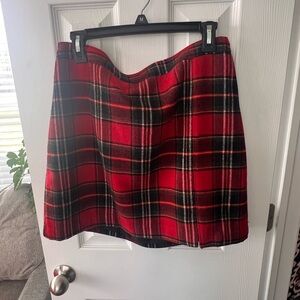 Hollister Vibrant Red and Black Tartan Mini Skirt